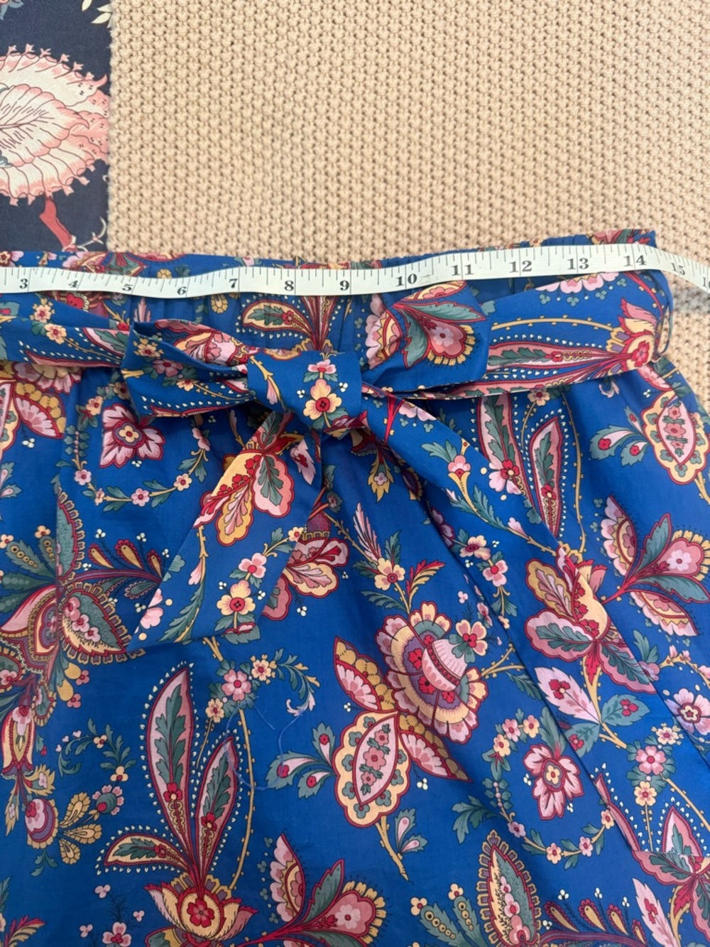 J. Crew Liberty of London Floral Belle Blue Tie-Waist Tiered Midi Skirt size 6 - Picture 8 of 11
